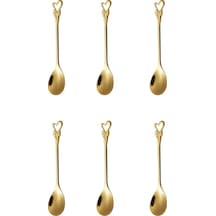 Morponi 6'lı Golden Bloom Serisi 6'lı Çay Kaşığı Kalp Model Altın