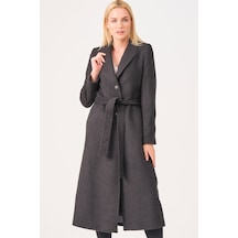 Dewberry Bayan Palto Z6681 Antrasit