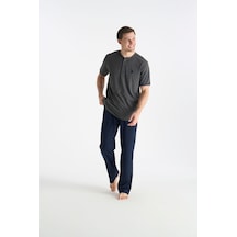 U.S. Polo Assn. Lisanslı Erkek Antrasit Melanj Battal Pijama Takım 19029