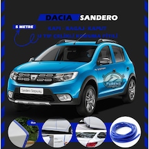 Dacia Sandero Oto Araç Kapı Koruma Fitili 5 Metre Parlak Mavi Renk