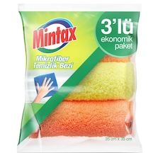 Mintax Mikrofiber Temizlik Bezi 3'lü Çok Renkli