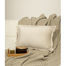 Koza Home İbiza Krem Kadife Yastık 30x50 5012