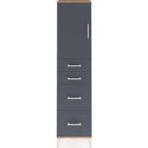 Arges Dolap Tek Raflı 4 Çekmeceli Tek Kapaklı 44x30x182 Çam-a... Çam