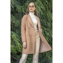 Olcay Kruvaze Oversize Balık Sırtı Kaban Somon 3949 Krem