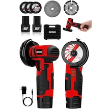 Steiner 12v 2 Ah Çift Akülü Mini Avuç İçi Spirali Ve Şarjlı Avuç Taşlama Makinesi Kırmızı