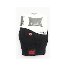 Erkek Siyah Renk Penye Düğmeli Boxer 12'Li Paket 001