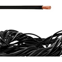 1X6 mm2 SIAF 10 AWG Yumuşak Silikon Kablo  1 Metre - Siyah