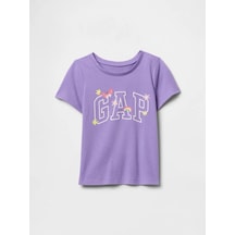 Kız Bebek Gap Logo Grafikli T-shirt Mor-6001 Mor