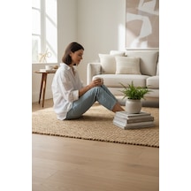 Akayev Nature Jüt Hasır Dikdörtgen Saçaklı Halı 120x80 Cm Çok Renkli