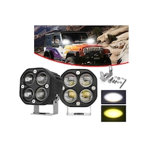 Off Road 3 İnç Çift Renk Beyaz Sarı Çalışma Ve Sis Lambası 2 Adet