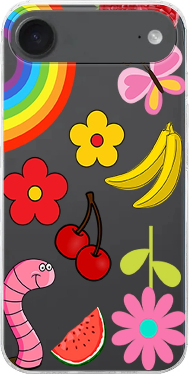 Apple Uyumlu iPhone 17 Air İle Kamera Çevresi Açık Water Color 5 Baskılı Şeffaf Kılıf