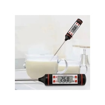 Dijital Gida Termometresi - Yogurt Süt Su Mama Et Ve Yiyecek Sicaklik Yemek Isi Ölçer Paslanmaz Çok Renkli
