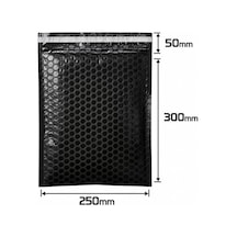 Balonlu Siyah Bantlı Kargo Poşeti 25x30+5 - 25 Adet