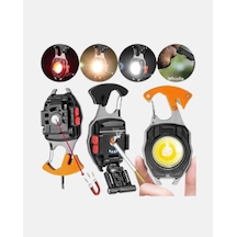 Zengemtx Çok Fonksiyonlu Anahtarlık Fener Güçlü Led Işıklı, Şarjlı, Düdüklü Ve Tornavidalı Mini El