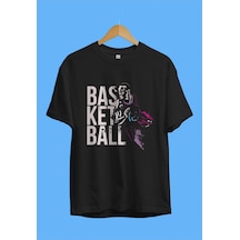 Oversize Basketbol Sever Tasarım Baskılı Unisex Tişört Siyah