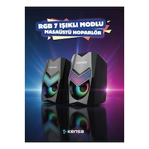 Rgb Işıklı Masaüstü Usb Hoparlör 6w Stereo Ses, 1000 Mah Şarjlı, Bilgisayar & Laptop Uyumlu