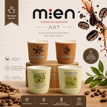Mien Art 4'lü Espresso Bardağı 90cc , Kulpsuz Kahve Fincanı Çok Renkli
