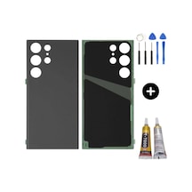 Samsung S23 Ultra Sm-s918 Uyumlu Arka Pil Kapağı Siyah + Montaj Seti Çok Renkli