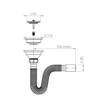 Evye Sifonu Metal Vidalı Flex Gövde Ø 40-50 Mm Kolay Kurulum