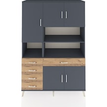 Hyperion Dolap 9 Raflı 5 Çekmeceli 5 Kapaklı 132x44x195 Antrasit-antrasit/çam Antrasıt/atlas Çam - Antrasıt