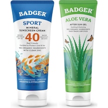 Badger Clear Zinc Kokusuz Güneş Kremi SPF40 87 ML + Aloe Vera Jel 118 ML