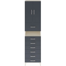 Hyperion Dolap 2 Raflı 7 Çekmeceli 2 Kapaklı 60x44x243 Aytaşı-antrasit Aytası