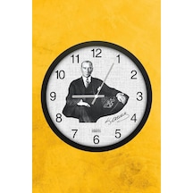 30 Cm Gerçek Cam Sessiz Mekanizmalı Atatürk Duvar Saati Diğer