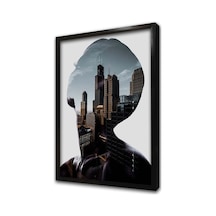 Kadın Ve Şehir Çerçeveli Mdf Tablo-173872