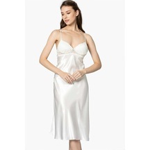 Pierre Cardin Kaplı Saten Gecelik 900 Ekru 001