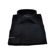 Dicotto Siyah Armür Desenli Slim Fit Düz Renk Uzun Kol Erkek Gömlek - 256 Siyah