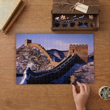 Karlı Çin Seddi Tasarımı 240 Parça Ahşap Puzzle Ahşap Kutuda Mpy40423
