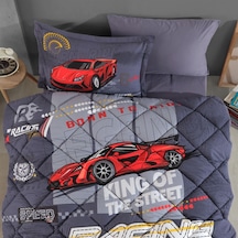 Clasy Ranforce Tek Kişilik Yorgan Seti Racing Team Mavi Mavi
