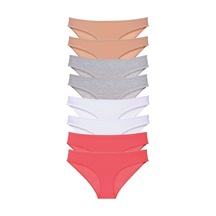 Royaleks 8 adet Süper Eko Set Likralı Kadın Slip Külot Ten Gri Beyaz Fuşya RYL-EKO8038 Çok Renkli