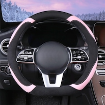 Yumuşak D Şekilli Direksiyon Kılıfı, Sıcak Direksiyon Kapağı Moda Evrensel 15 İnç, Pembe Diğer