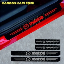 Mazda 2 İçin Uyumlu Aksesuar Oto Kapı Eşiği Sticker Karbon 4 Adet