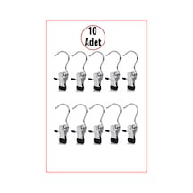 Metal Krom Kaplama Eşarp Askısı, Şal Askısı, Çok Amaçlı Askı 10 Adet Çok Renkli