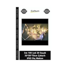 Özel Üretim Perde Işık Yılbaşı Süsleme Dekor 3m 100 Led 20 Saçak 305070cm Çakarlı Ip65 Dış Mekan