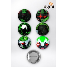 Roblox 1x1x1x1 Forsaken King Karanlık Kral Çanta Süsü Rozet İğneli Buton Rozet Seti 58 Mm 6'lı Çok Renkli