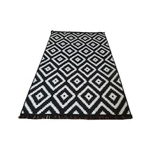 Algelsineve Piramit Desen Siyah & Beyaz Çift Taraflı Antik Kilim 80x125 Siyah - Beyaz