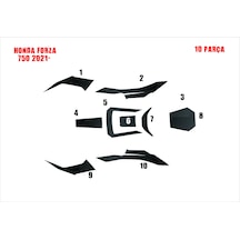 Forza 750 2021- 10 Parça Tank Pad Ve Grenaj Kaplama Siyah 59186984