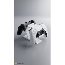 Premium 2 Li Gamepad Standı - Çiftli Oyun Konsolu Kol Tutucu Masaüstü Organizer - Beyaz