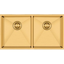 Crauf Stella 4580 Pvd Altın 2 Gözlü Paslanmaz Çelik Mutfak Eviyesi Altın