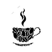 Kahve Çekirdeği Fincan Sticker 15Cm