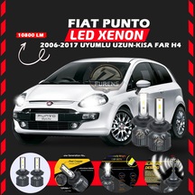 Fiat Punto 2006-2017 Uzun - Kısa Far Uyumlu Şimşek Etkili Led Xenon Premium Series H4