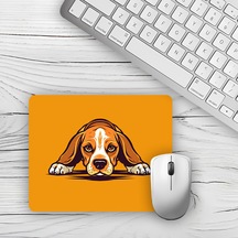 Turuncu Fonlu Kızgın Köpek Tasarımlı Baskılı 18x22cm Mouse Pad