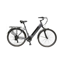 Bisan Moon Elektrikli Kadın Şehir Bisikleti 47cm V 28 Jant 7 Vites Metalik Gri Siyah Metalik Gri Siyah Gri - Siyah