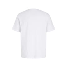Jack & Jones Jprblaoscar Erkek Tişört Kısa Kollu Pamuklu Şık Günlük Beyaz