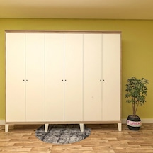 Papatya 6 Kapılı Gardırop Mdf Siyah