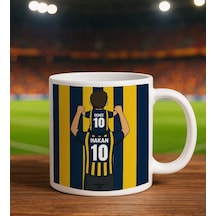Bk Gift Kişiye Özel Baba&çocuk Sarı-lacivert Forma Tasarımlı Beyaz Kupa Bardak, Arkadaşa Hediye, Sevgiliye Hediye, Taraftar Hediyesi Kobitmeyencom3472