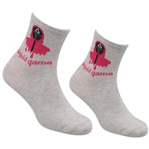 Squid Game Renkli Kadın Soket Çorap | Gri
